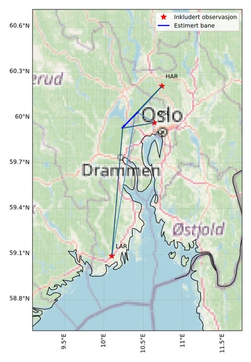 Ildkule synlig i dagslys