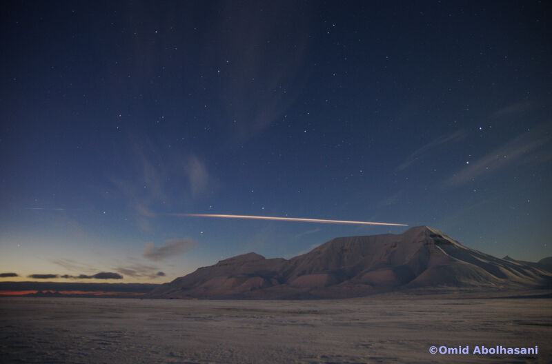 Flaming Soviet space junk over Svalbard